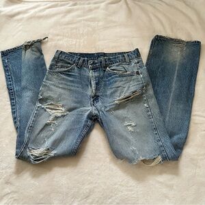 Levi's Relaxed Fit Distressed Light Blue Jeans 34 X 30